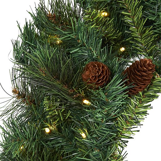 Nearly Natural Pre-Lit Wreath