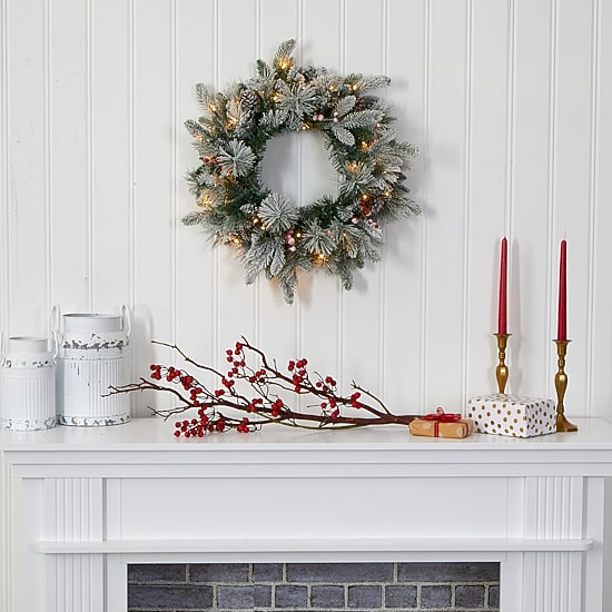 Nearly Natural Pre-Lit Wreath