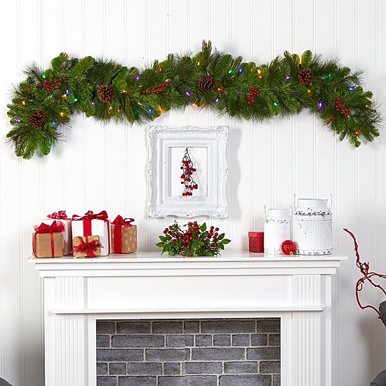 Nearly Natural Pre-Lit Indoor Garland