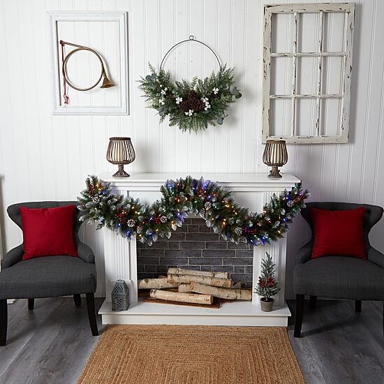 Nearly Natural Pre-Lit Indoor Garland