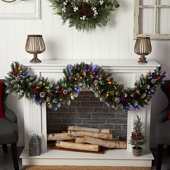 Nearly Natural Pre-Lit Indoor Garland