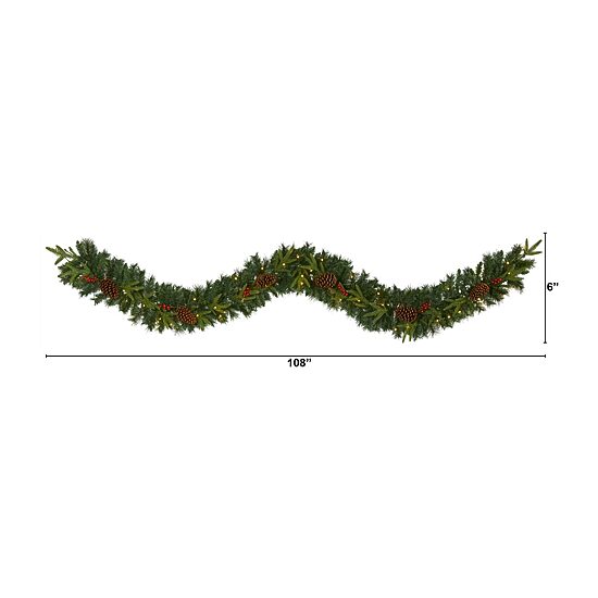 Nearly Natural Pre-Lit Indoor Garland