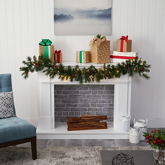 Nearly Natural Pre-Lit Indoor Garland