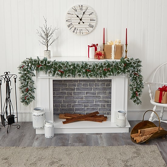 Nearly Natural Pre-Lit Indoor Garland