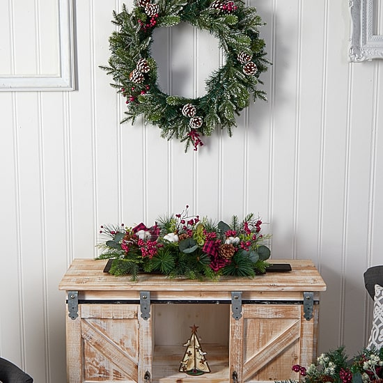 Nearly Natural Christmas Tabletop Decor
