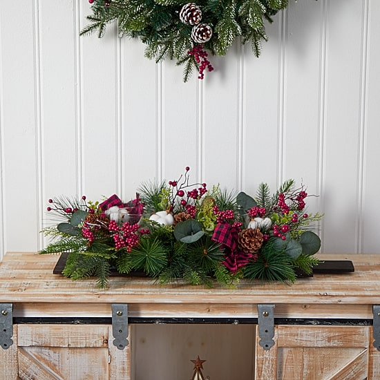Nearly Natural Christmas Tabletop Decor