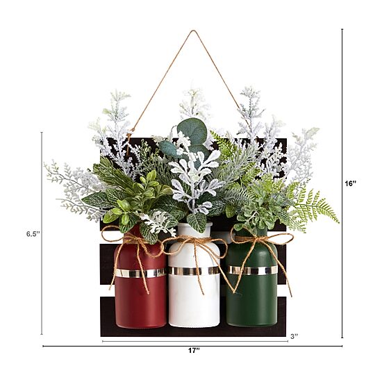 Nearly Natural Pine Mason Jar Tabletop Decor