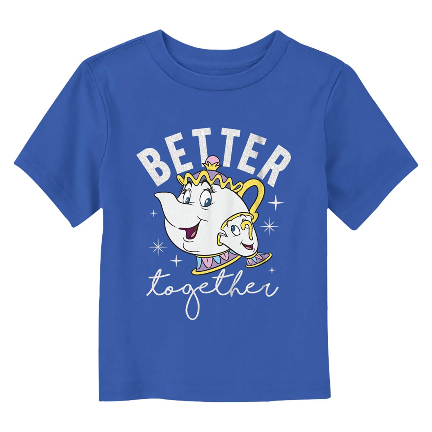 Disney Collection Mrs. Potts and Chip Toddler Unisex Crew Neck Short Sleeve Regular Fit Beauty the Beast Graphic T-Shirt