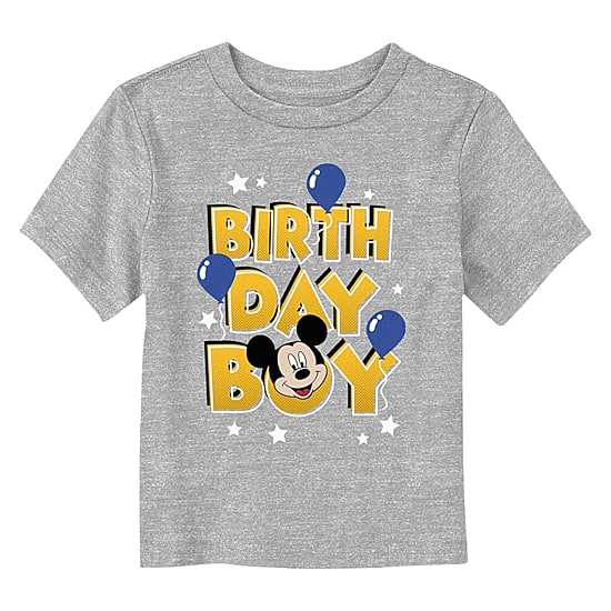 Disney Collection Toddler Boys Crew Neck Short Sleeve Regular Fit Mickey Mouse Graphic T-Shirt
