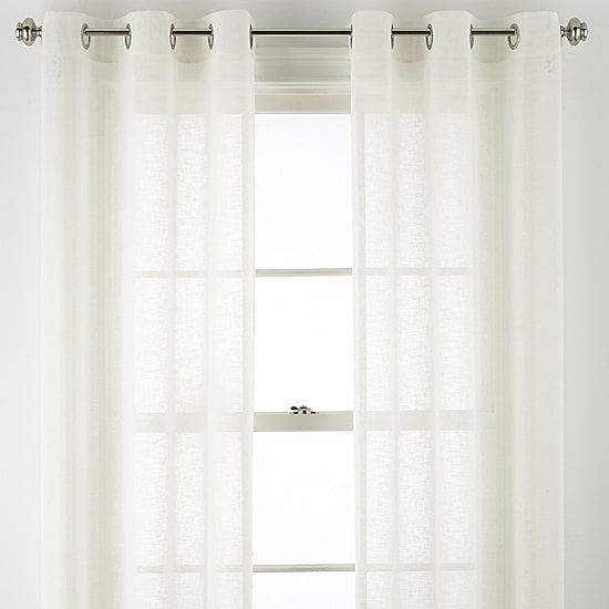 Distant Lands Fiji Solid Grommet Top Sheer Single Curtain Panel