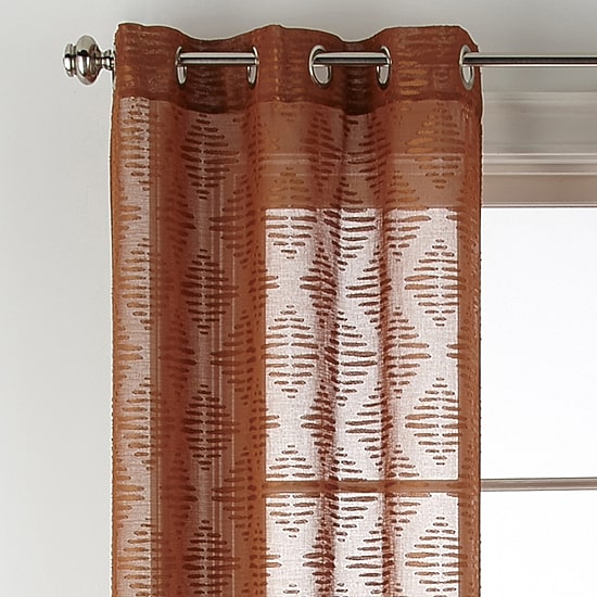 Distant Lands Diamond Clip Grommet Top Sheer Single Curtain Panel