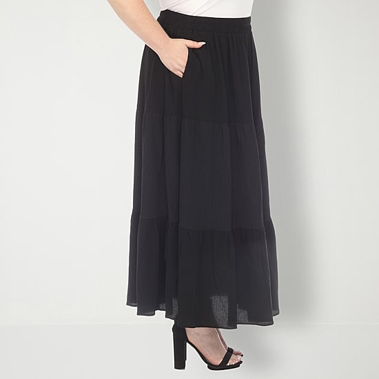 White Mark Womens Plus Maxi Skirt