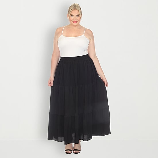 White Mark Womens Plus Maxi Skirt