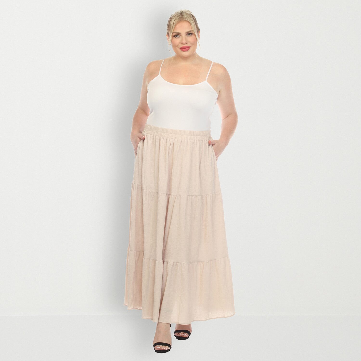 White Mark Womens Plus Maxi Skirt