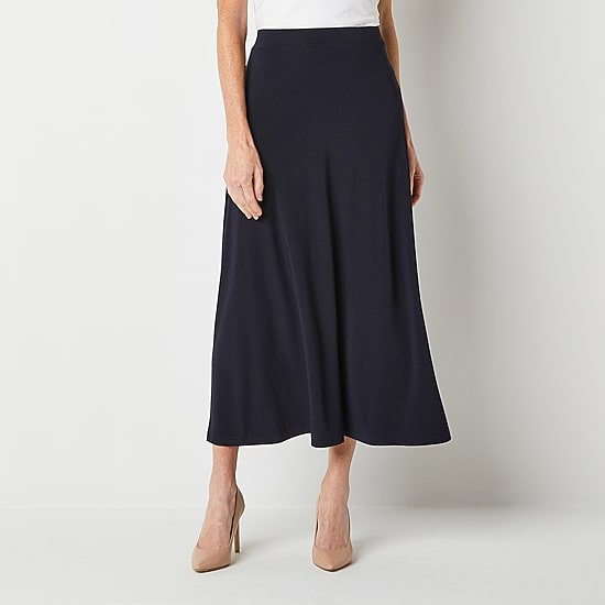 Black Label by Evan-Picone Knit Womens Mid Rise Maxi Skirt