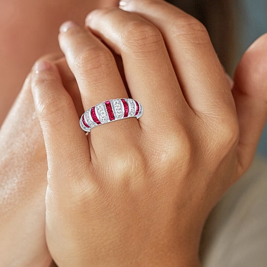 Womens Gemstone Sterling Silver Cocktail Ring