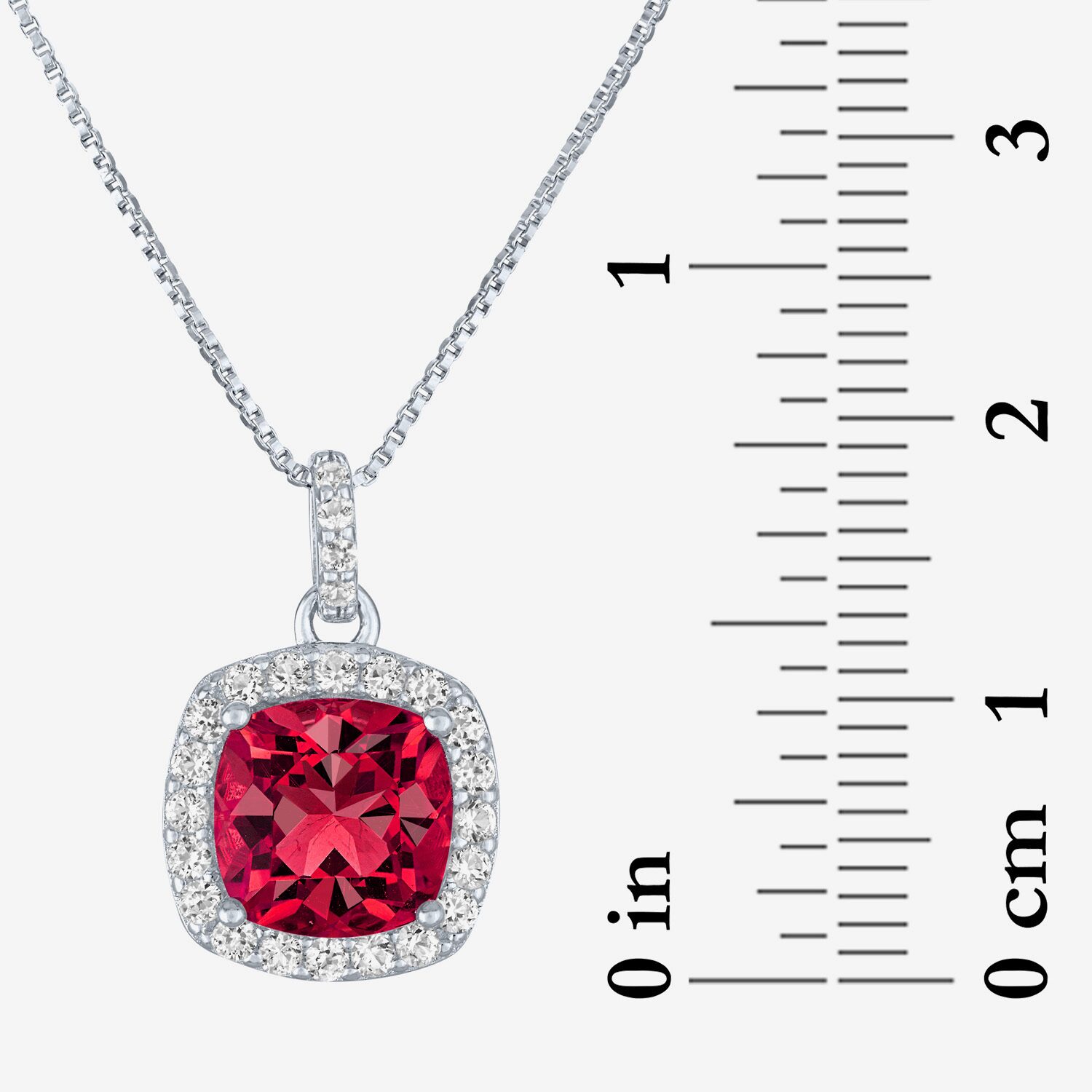 Womens Gemstone Sterling Silver Cushion Pendant Necklace