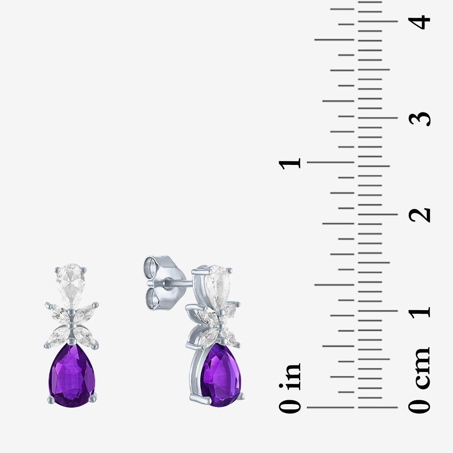 Gemstone Sterling Silver Pear Drop Earrings