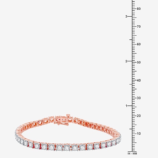 Womens 5 CT. T.W. Natural White Diamond 10K Gold 7.5 Inch Tennis Bracelet