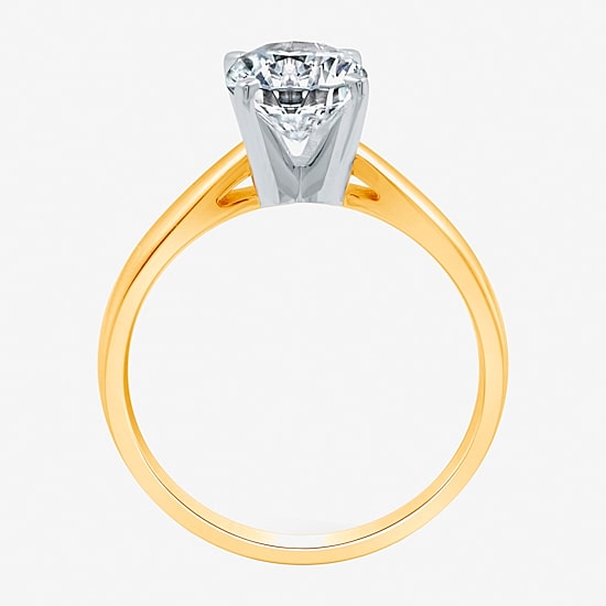 2 CT.Lab-Grown (I / SI2) Diamond Oval-cut Solitaire Engagement Ring in 14K Gold