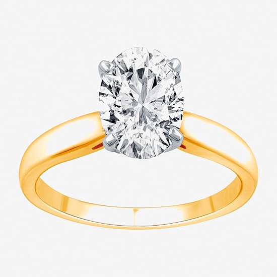 2 CT.Lab-Grown (I / SI2) Diamond Oval-cut Solitaire Engagement Ring in 14K Gold