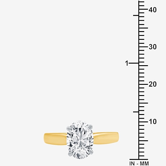2 CT.Lab-Grown (I / SI2) Diamond Oval-cut Solitaire Engagement Ring in 14K Gold