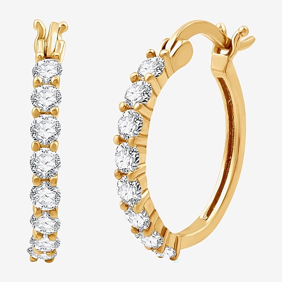 Yes, Please! Womens Lab Created White Sapphire Sterling Silver Round 3 Pair Earring Set