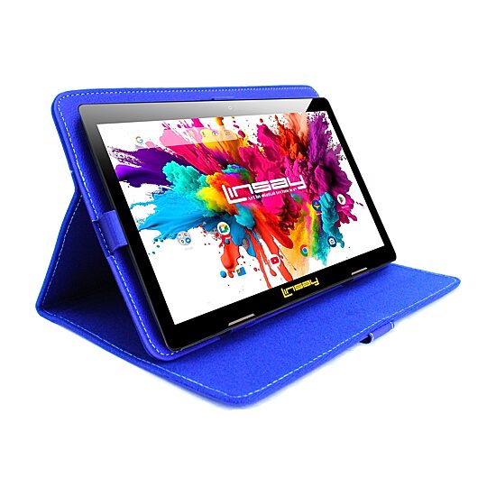 LINSAY® 10.1 Octa Core 128Gb Android 15 Tablet Blue Case