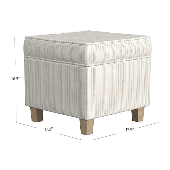 HOMEPOP Homepop Storage Lift-Top Upholstered Striped Ottoman