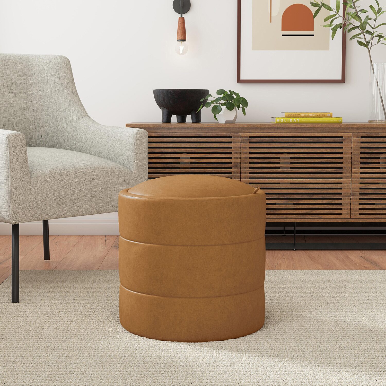 Homepop Storage Lift-Top Upholstered Ottoman
