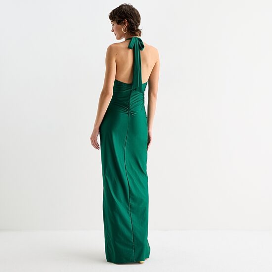 Emerald Sundae Womens Juniors Halter Neck Sleeveless Bodycon Dress