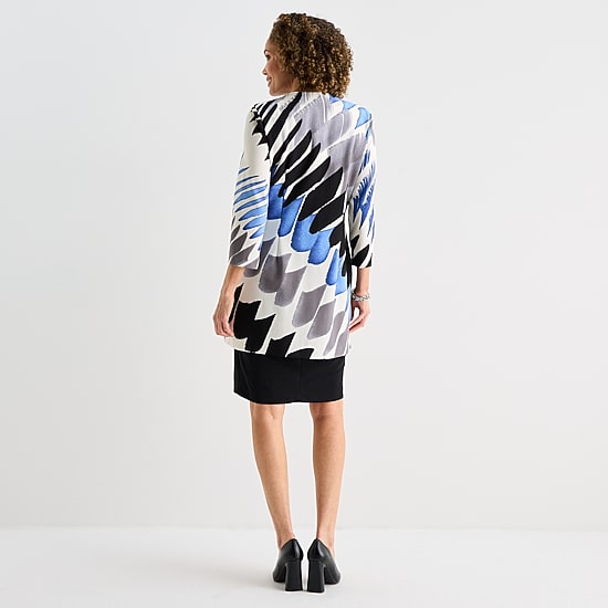 Danny & Nicole Womens Midi Fitted Abstract Jacket Dress