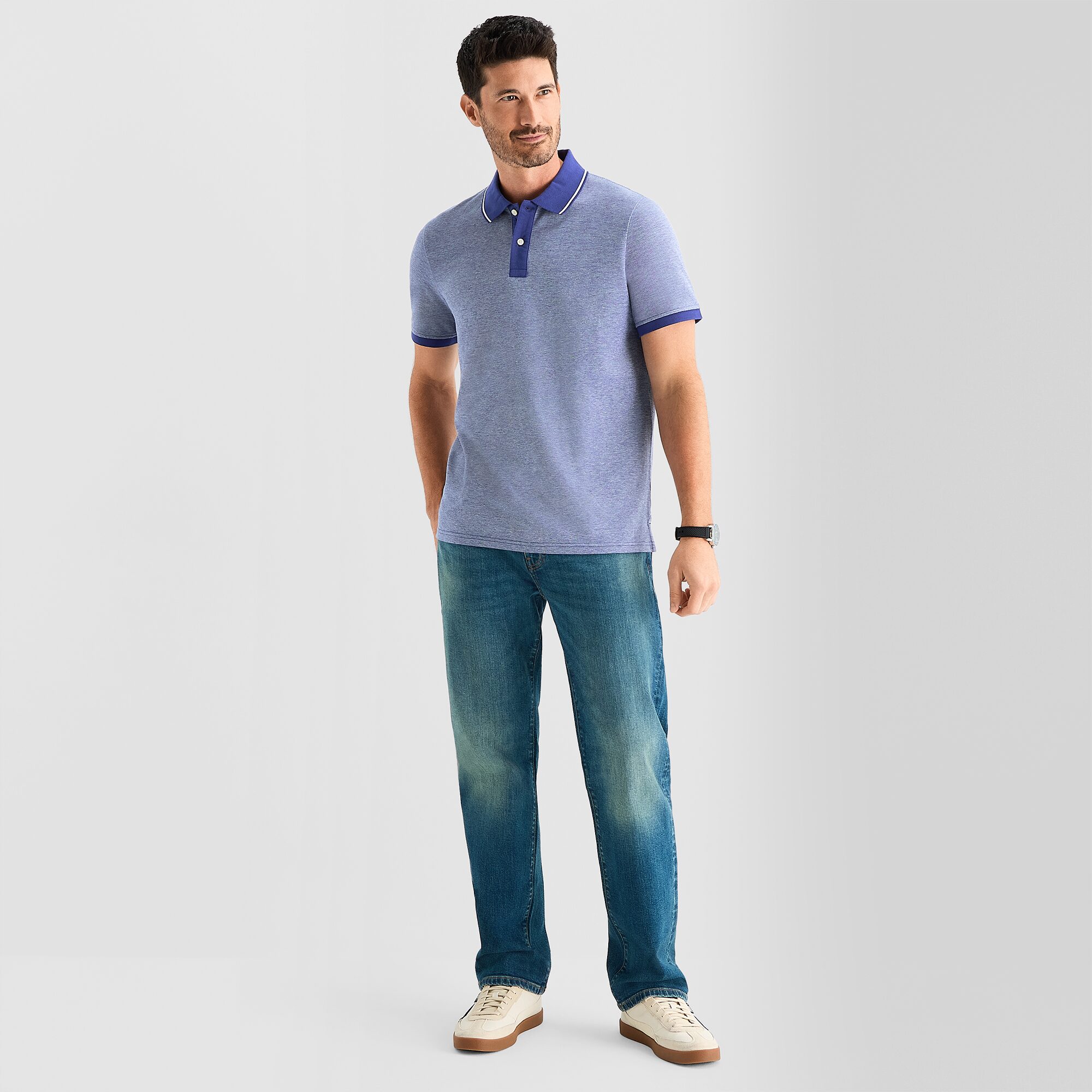 St. John's Bay Essential Oxford Mens Classic Fit Short Sleeve Polo Shirt