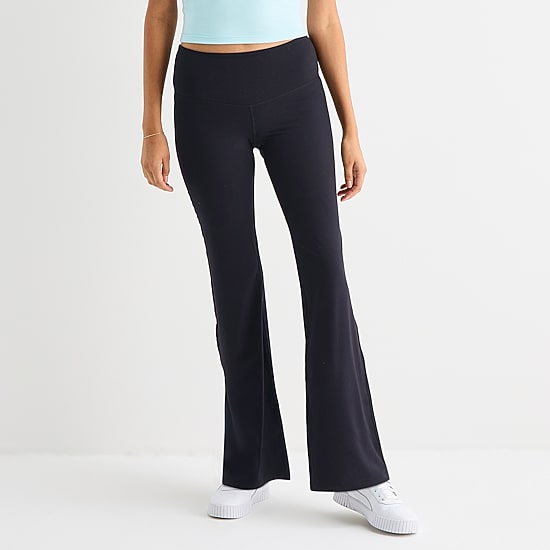 Arizona Womens Mid Rise 30 1/2" Active Flare Juniors Full Length Leggings