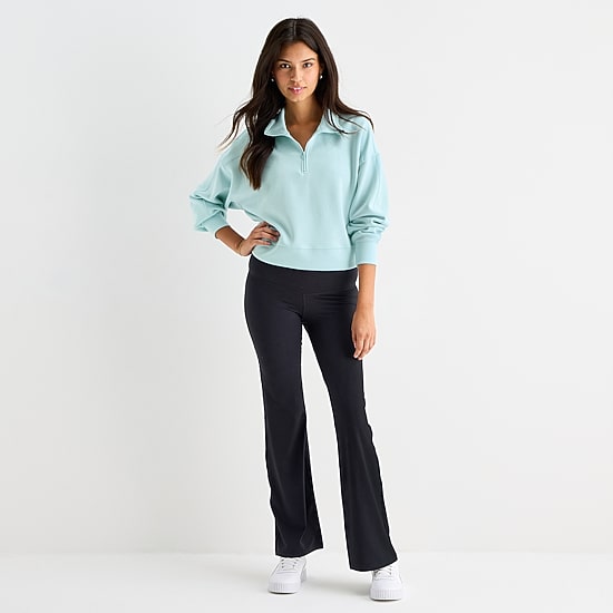 Arizona Womens Juniors Long Sleeve Quarter-Zip Pullover