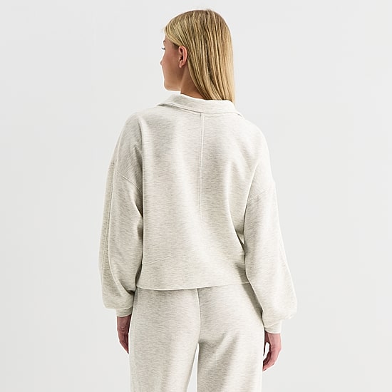 Arizona Womens Juniors Mock Neck Long Sleeve Quarter-Zip Pullover