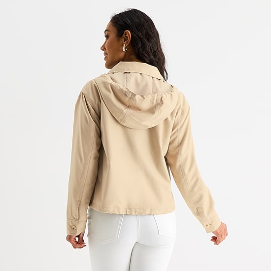 St. John's Bay Womens Hooded Lightweight Anorak