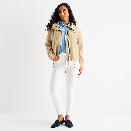 St. John's Bay Womens Hooded Lightweight Anorak
