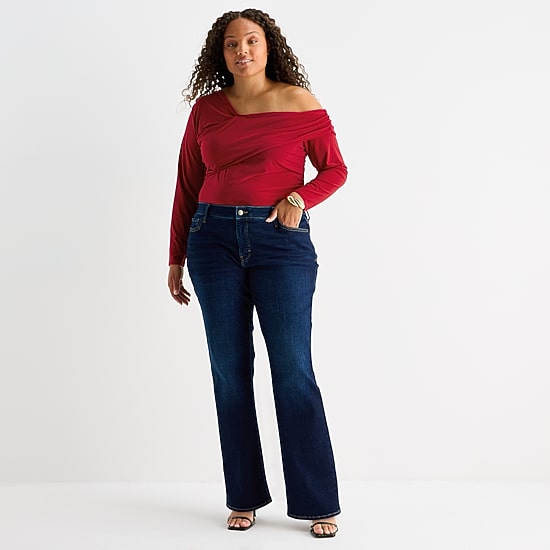 Bold Elements Womens Plus Highest Rise Skinny Fit Jean
