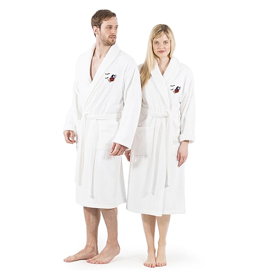 Linum Home Textiles Halloween Terry Bathrobe Unisex Adult Long Sleeve Long Length Robe