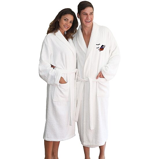 Linum Home Textiles Halloween Terry Bathrobe Unisex Adult Long Sleeve Long Length Robe