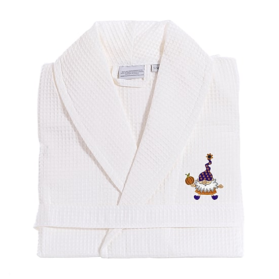 Linum Home Textiles Halloween Waffle Weave Bathrobe Unisex Adult Long Length Long Sleeve Robe