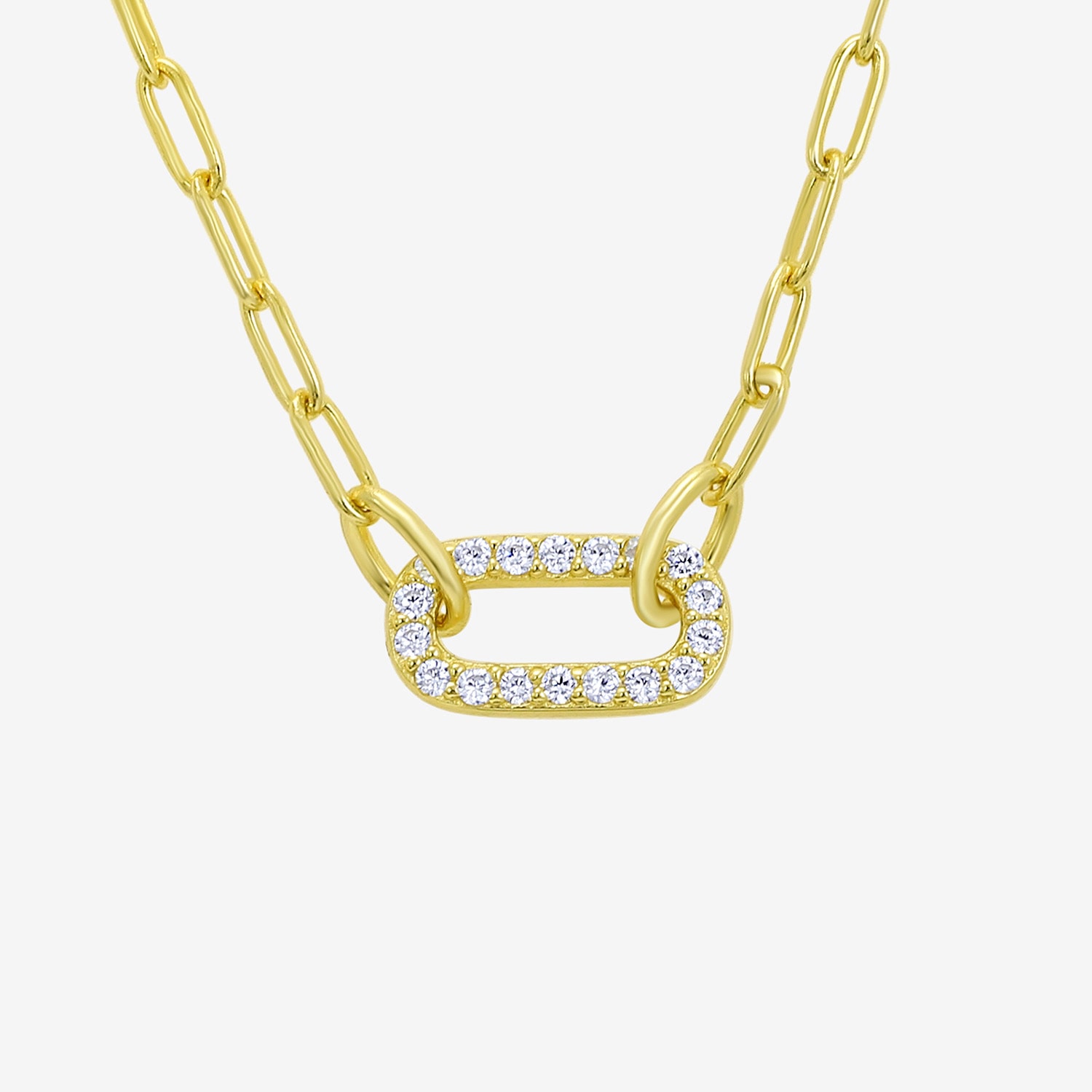 Silver Addiction Womens 14K Gold Over Silver 18 Inch Link Chain Necklace
