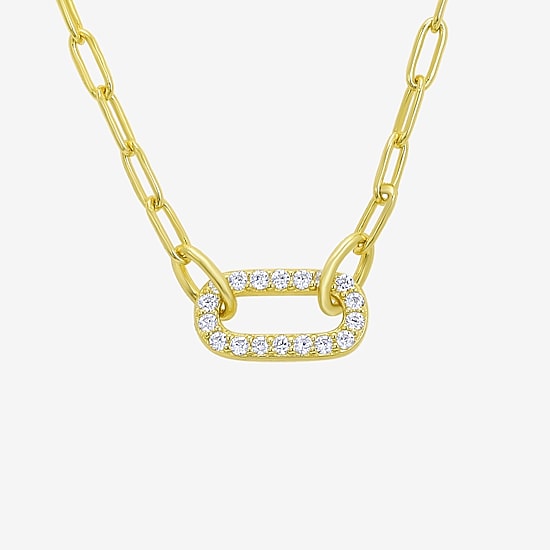 Silver Addiction Womens 14K Gold Over Silver 18 Inch Link Chain Necklace