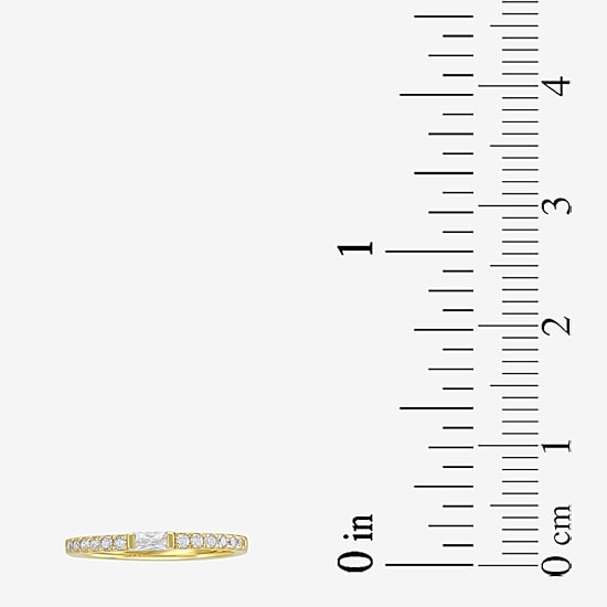 Silver Addiction Womens White Cubic Zirconia 14K Gold Over Silver Ring Set