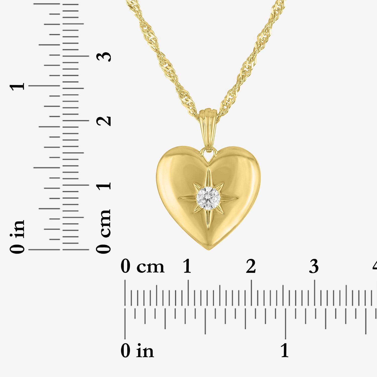 Diamond Addiction G-H / Si2-I1 Womens 1/ CT. T.W. Lab Grown White Diamond 14K Gold Over Silver Heart 18 Inch Pendant Necklace