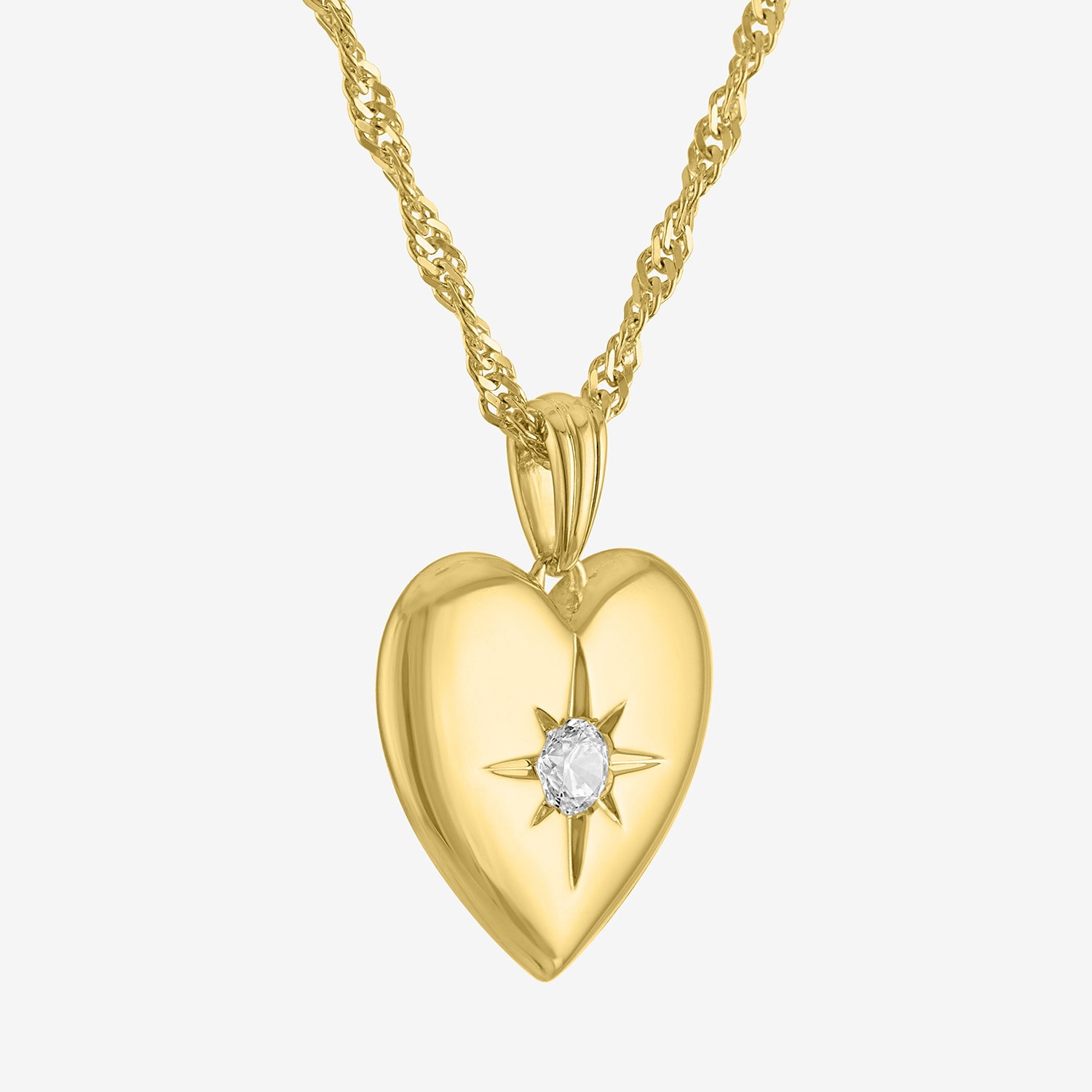 Diamond Addiction G-H / Si2-I1 Womens 1/ CT. T.W. Lab Grown White Diamond 14K Gold Over Silver Heart 18 Inch Pendant Necklace