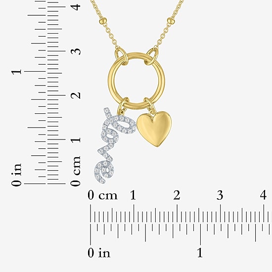 Diamond Addiction (G-H / Si2-I1) Womens 1/10 CT. T.W. Lab Grown White Diamond 14K Gold Over Silver 20 Inch Pendant Necklace