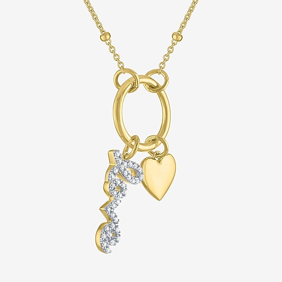 Diamond Addiction (G-H / Si2-I1) Womens 1/10 CT. T.W. Lab Grown White Diamond 14K Gold Over Silver 20 Inch Pendant Necklace