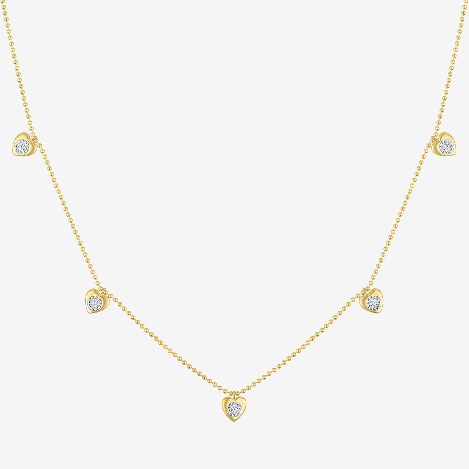 Diamond Addiction G-H / Si2-I1 Womens 1/10 CT. T.W. Lab Grown White Diamond 14K Gold Over Silver Heart 18 Inch Pendant Necklace